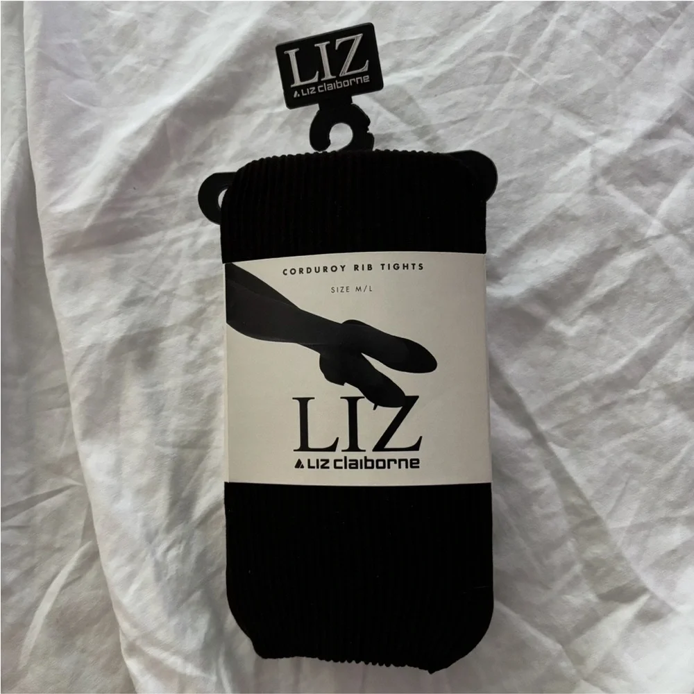 Liz Claiborne Vintage 1990’s ribbed tights corduroy chocolate Size M/L winter